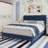 Bed Frames with Button Tufted Headboard, Linen Upholstered Platform Bed with Wooden Slats Support, Easy Assembly, No Box Spring Required-1269304822-1269304713