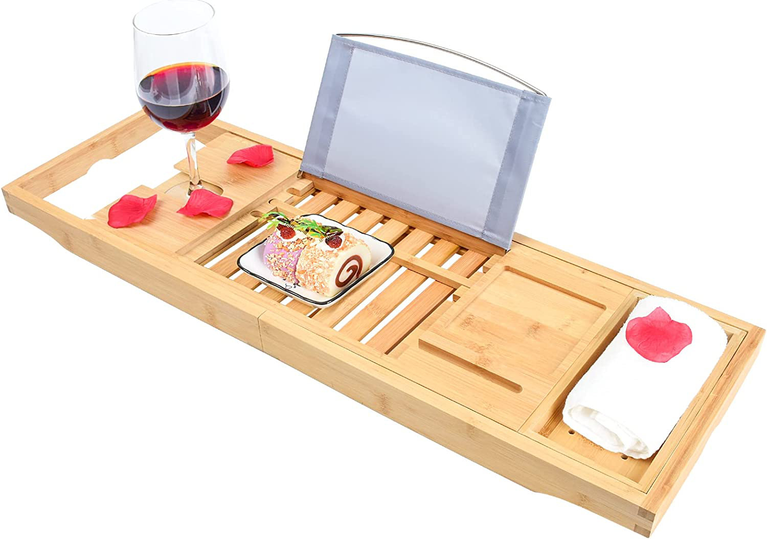 Latitude Run® Freestanding Bamboo Bath Caddy Wayfair Canada