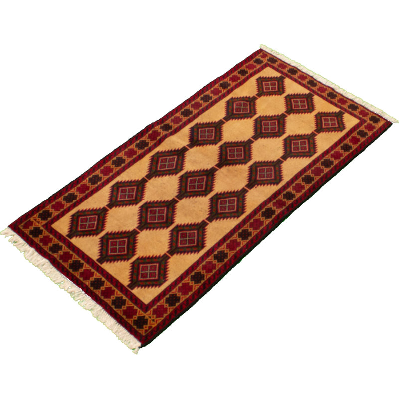 One-of-a-Kind 3'4" X 6'5" 1980s Wool Area Rug in Tan