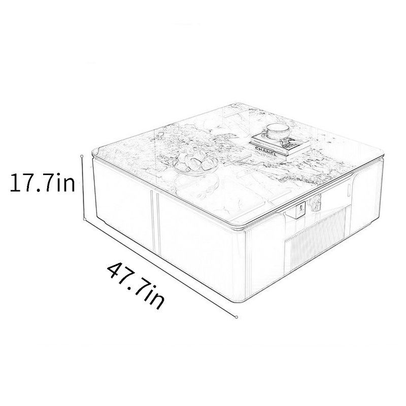 High-end modern square rock table, Gray