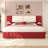 Upholstered Platform Bed Frame King Size Storage Angle Red-Toned Solid Construction No Box Spring Needed With Anti-Collision Rounded Corners