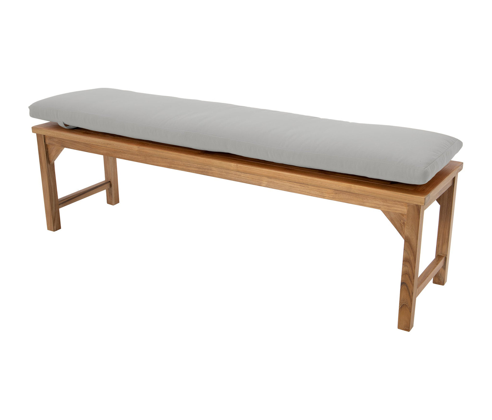 Velay Teak Outdoor Bench, 18" H x 60" W x 15.25" D, Granite