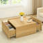 Ensemble de 2 tables basses carrées de rangement et table d'appoint ronde, ensemble de table de salon en bois de style transitionnel avec 2 tiroirs latéraux et table d'appoint ouverte-960403991