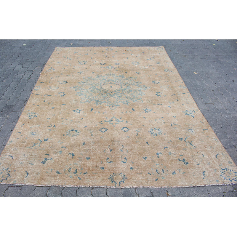 Tapis antique en laine Anatolian turque - Grand tapis brun de luxe rétro pour le salon