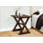 Accent Table With Trestle Style Solid Wood Base-974657097