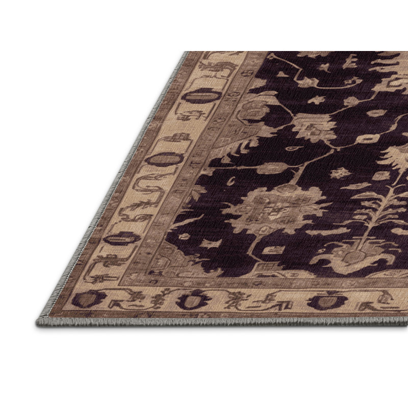 Tapis brun lavable à la machine, Rectangulaire 8 pi x 12 pi