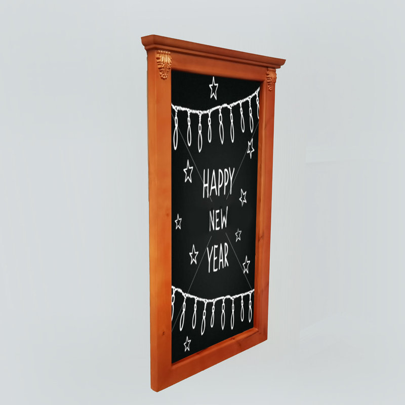 Panneau de menu en bois de luxe, panneau d'affichage noir, fixation murale, H 37,2 po x l 20,7 po x P 2,1 po