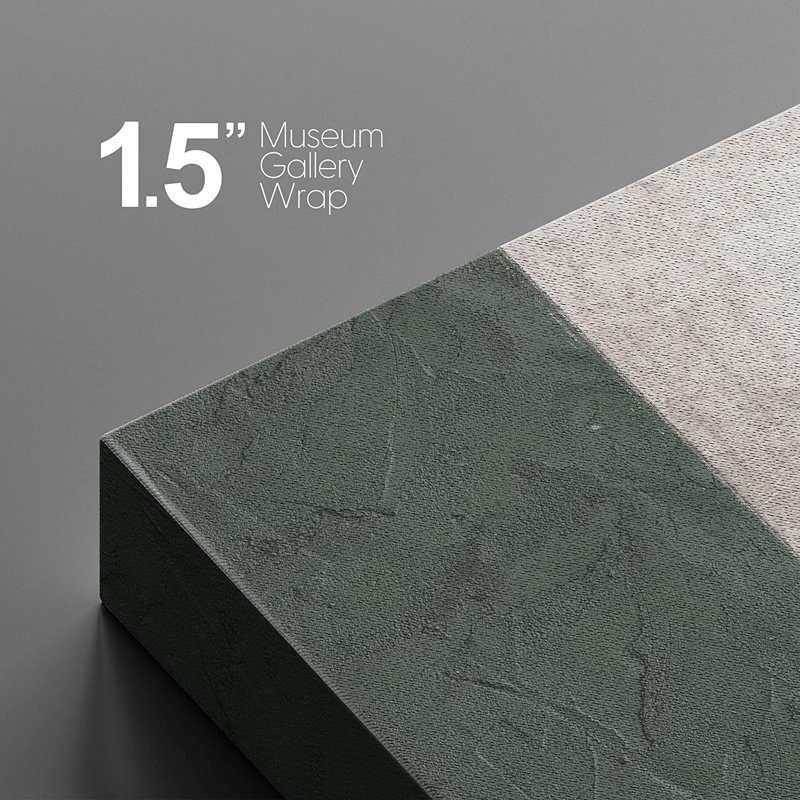 Minimal Landscape Mid-Century Dark Grey Black Grock Color Blocks - Floater Frame Print, H 48 po x l 32 po x P 1,5 po