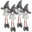 Sitting Gnome With Soft Legs  Set of 4  7.5" x 3" x 14.5"H  Gray