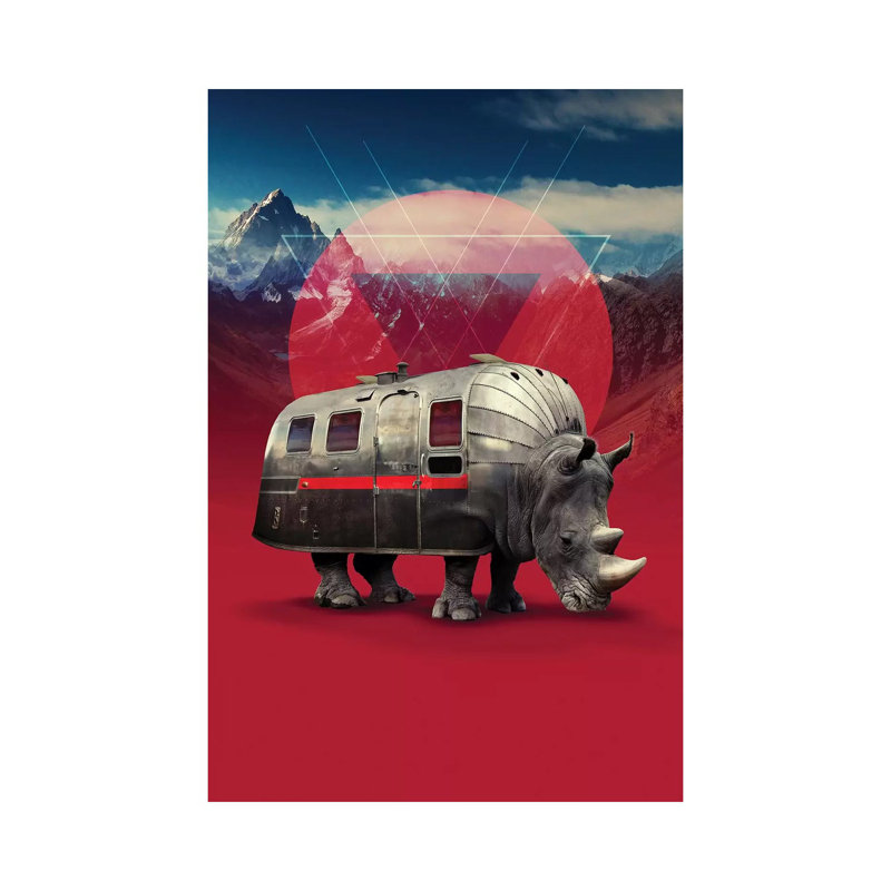 Rhino by Ali Gulec - Wrapped Canvas Gallery-Wrapped Canvas Giclée, 101.6 cm H x 66.04 cm W x 3.175 cm D