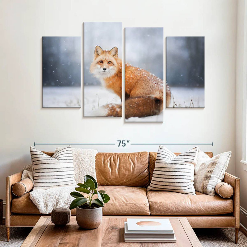 Portrait du petit renard roux, H 42 po x l 68 po