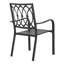 Ensemble de salle à manger 7 pièces en métal avec trou pour parasol et 6 chaises empilables-121287923-121287924