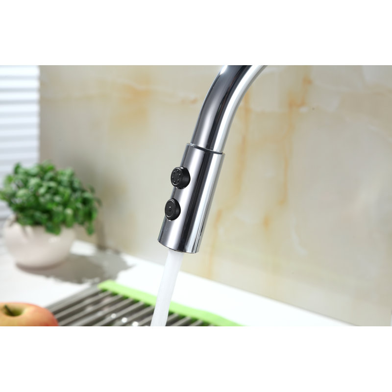 Robinet de cuisine à poignée simple rétractable, Chrome