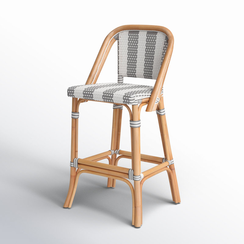 28" Bar Stool, Gray/White