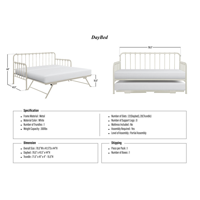 Aughnamullan Daybed, Antique White