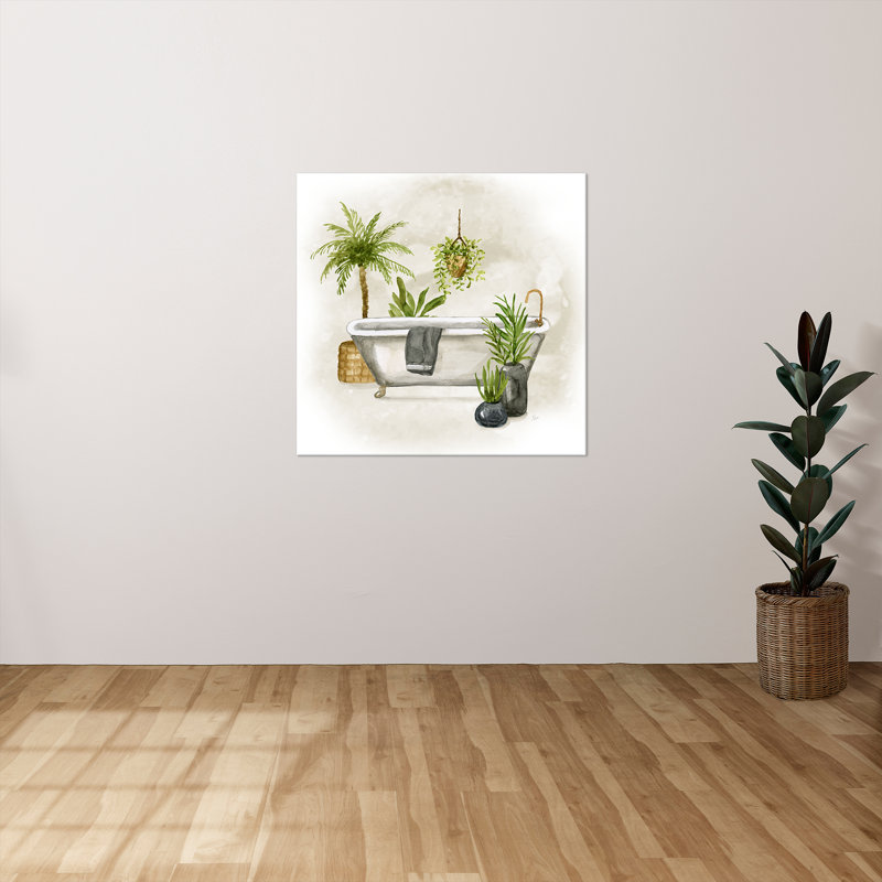 "Bath Greenery I" par Nan, reproduction sur toile, H 36 po x l 36 po x P 1,5 po