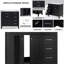 Meuble-lavabo noir 36 po avec lavabo en céramique, armoire en bois massif et tiroirs pour salle de bain moderne-829787266