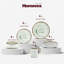Service de table HomeVSS en porcelaine fine marbrée artisanale avec bordure dorée, 20 pièces pour 4 personnes-990580455