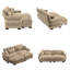 Canapé double surdimensionné en velours moderne avec accoudoirs rembourrés ronds et repose-pieds avec coussins lombaires et coussins décoratifs-153289699