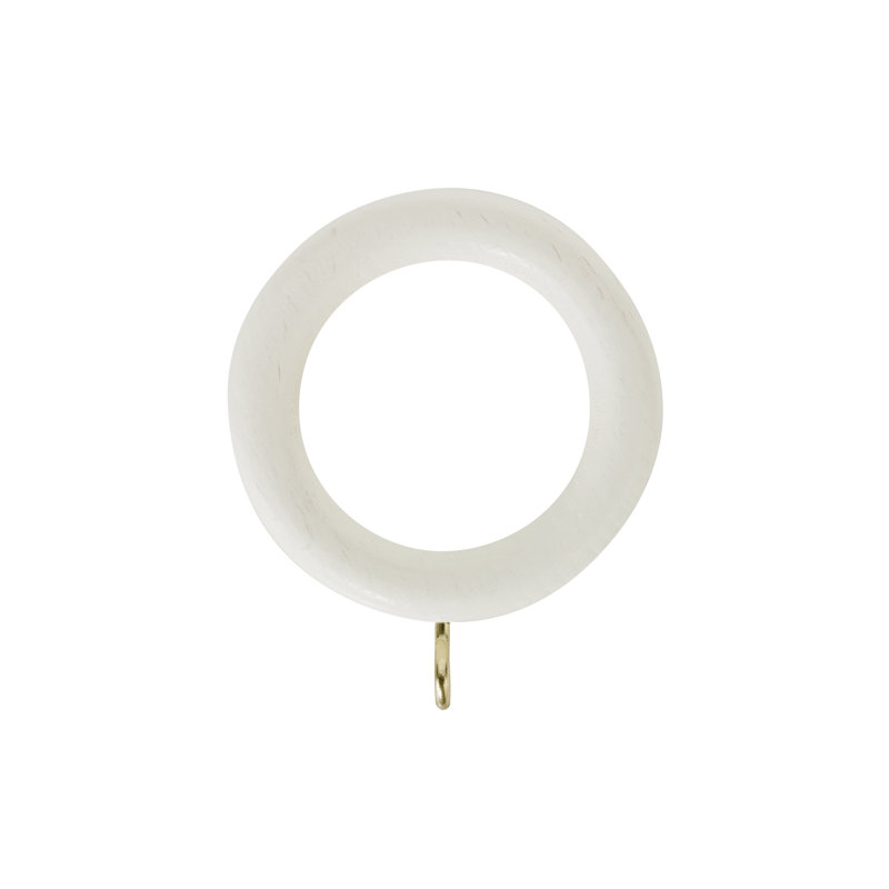 Keswick Wooden Complete Curtain Pole and Hardware Set, 2.8cm H x 180cm W x 2.8cm D, Linen White