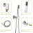Dual Shower Head - 16 Inch Ceiling Mount Square In With -Balanced Valve, Rainfall And Handheld, Easy Installation Heat Resistance 16" System To Install & Clean-125519053