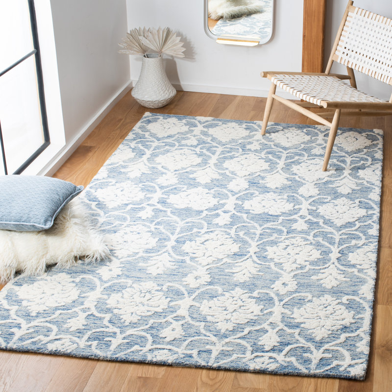Alfret Metro Hand Tufted Indian Wool And Cotton With Latex Geometric Rug, Rectangle 6' x 9'