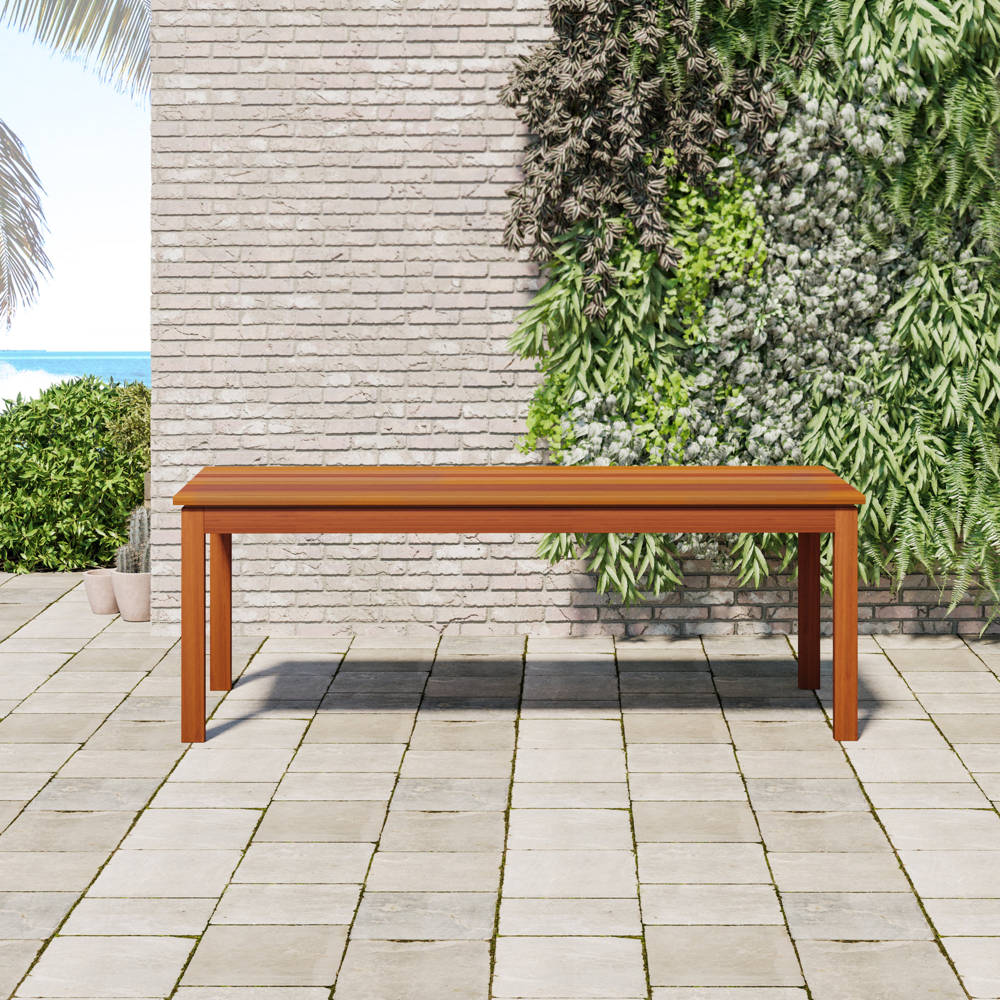 Sonlin Rectangular Eucalyptus Outdoor Dining Table