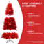Arbre de Noël rouge 6 pi - Arbre en PVC rouge pur avec 804 pointes, branches articulées pour une installation facile, support en métal stable, décoration audacieuse des Fêtes-2138272905