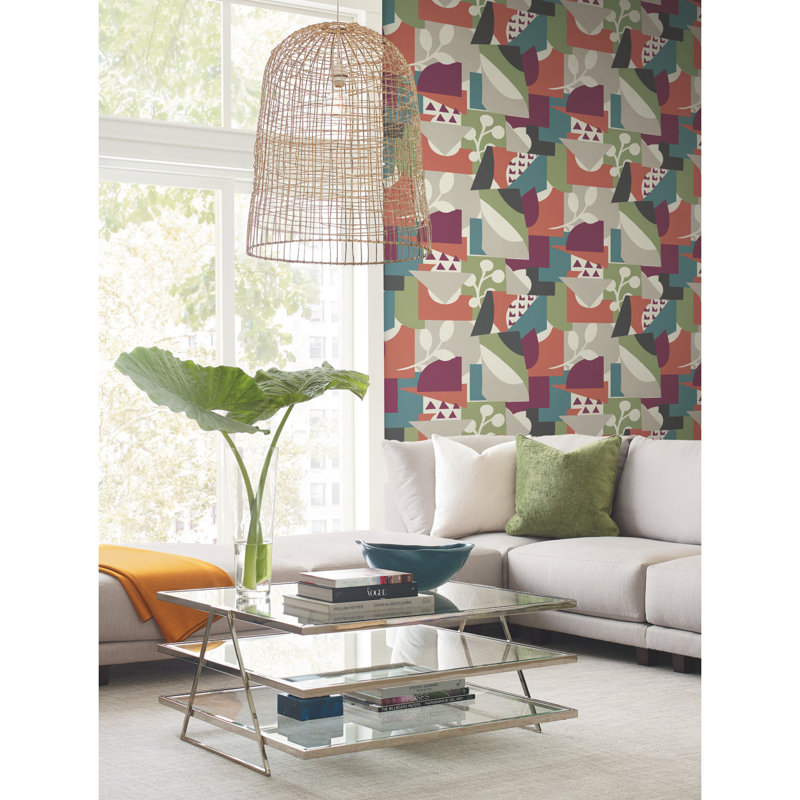 Geometric Wallpaper Roll, Forest