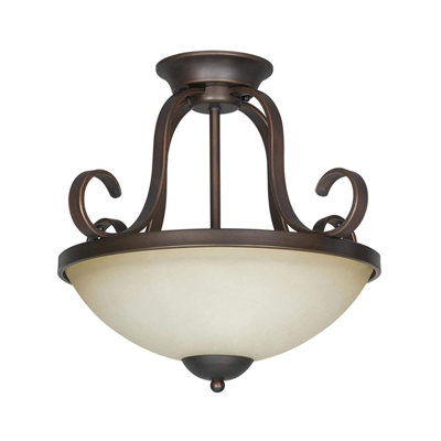 Luminaire suspendu bol 2 lumières Jsiah