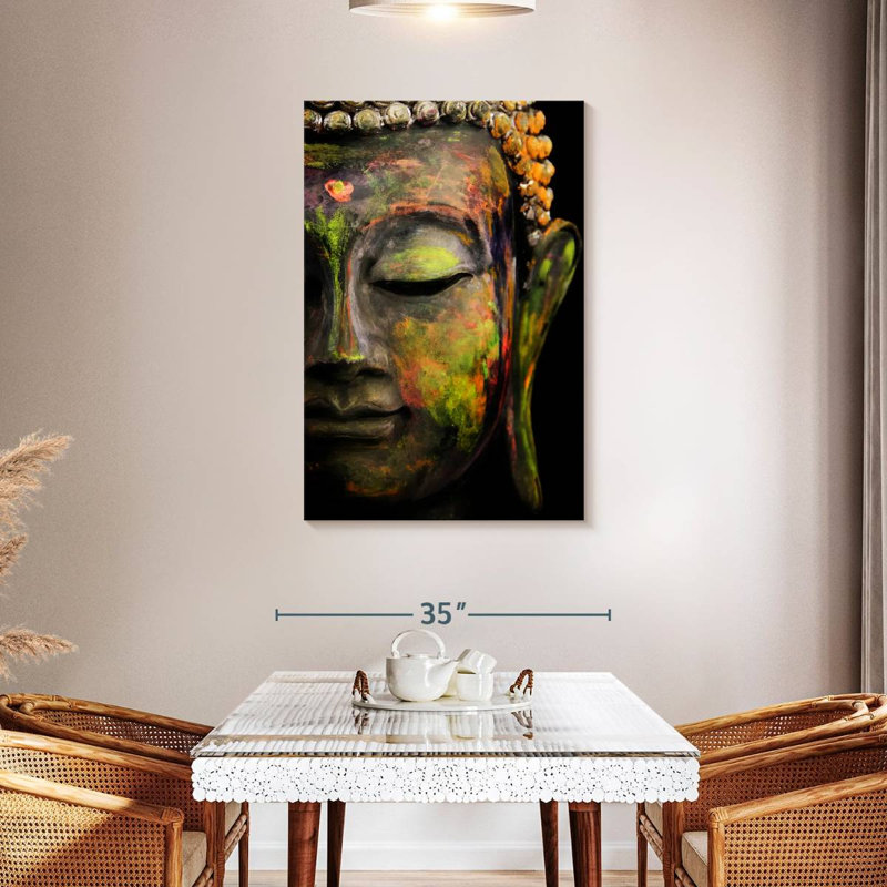 Portrait de Bouddha coloré Adella, H 45 po x l 30 po