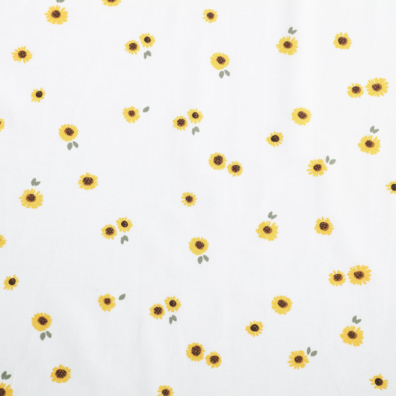 Shasta Lake Cotton Percale Standard Sheet Set, Queen Sheet Set with 2 Pillowcases, Sunflower