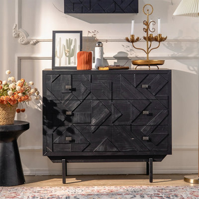 Buffet noir rétro avec rangement