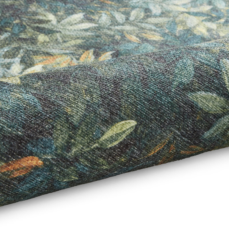 Clarke & Clarke Floral Digitally Printed 152cm X 230cm Area Rug, Green, Rectangle 152 x 230 cm