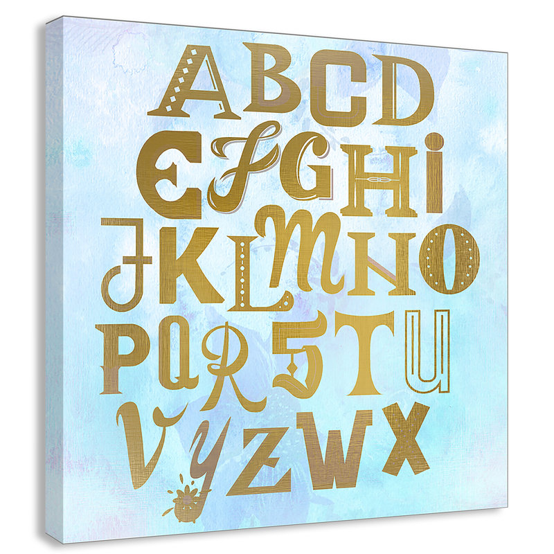 Art sur toile Abc, H 12 po x l 12 po x P 1,5 po, Rose