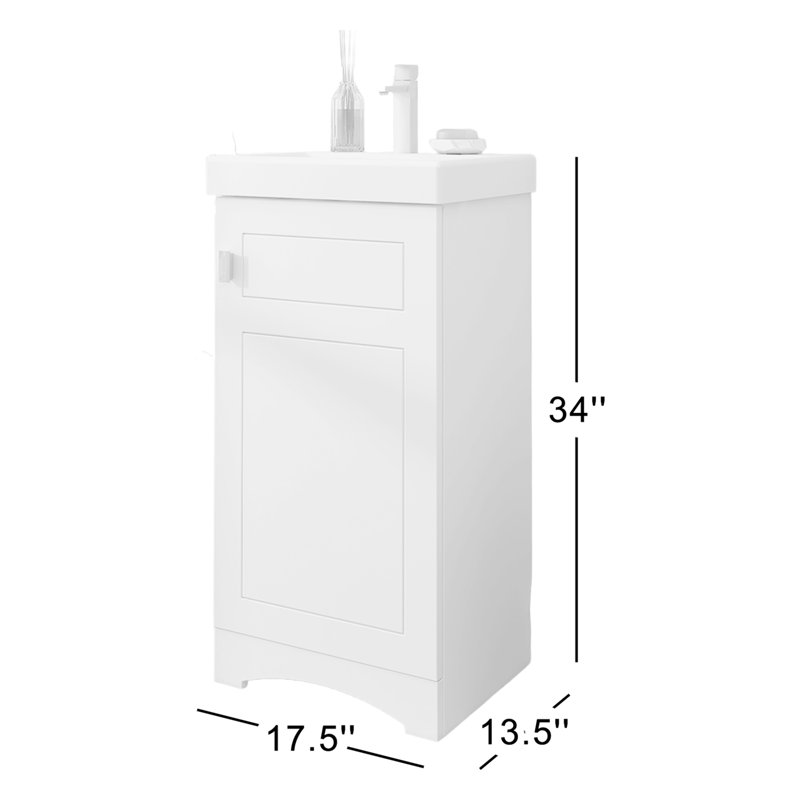 Ensemble de meuble-lavabo simple 17,5 po MagaskWoods Banasky, Châtaignier foncé