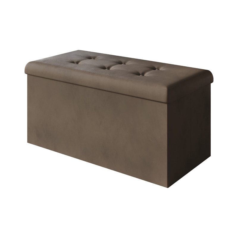 Millett Upholstered Storage Bench, Suede Brown