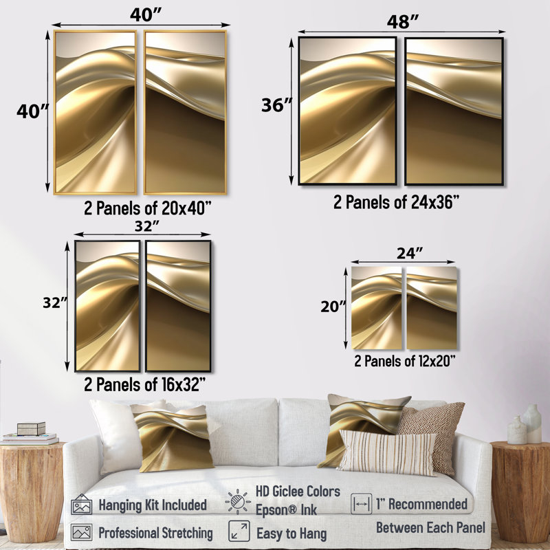 Art mural sur toile Minimal Glam, H 36 po x l 48 po, Toile tendue, Ne s’applique pas