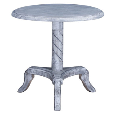 Solid Wood Pedestal End Table
