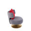 Fauteuil pivotant, fauteuil rond en tissu pour la chambre à coucher du salon