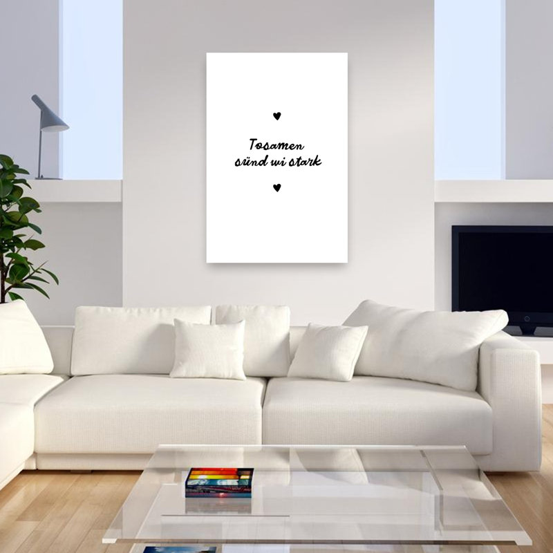Together Strong Hearts Elegant Contemporary Wall Art Print 1 Piece Wrapped Canvas Wall Art, 121.92cm H x 81.28cm W