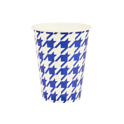 Restaurantware Drinking Cups 25 Pack of 12 oz Leak-Resistant Cold Drink Paper Cups Double Poly-Coated Stackable Beverage Containers Blue and White