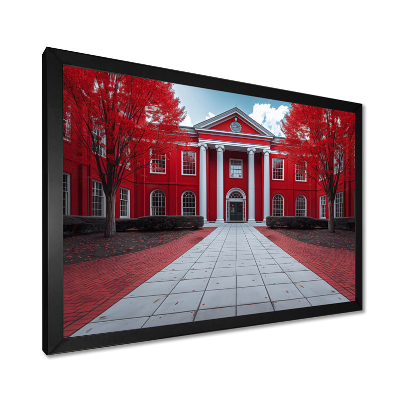 Monochromes gris et rouge, bâtiment de l'Université II - édifices collégiaux et universitaires, H 12 po x l 20 po