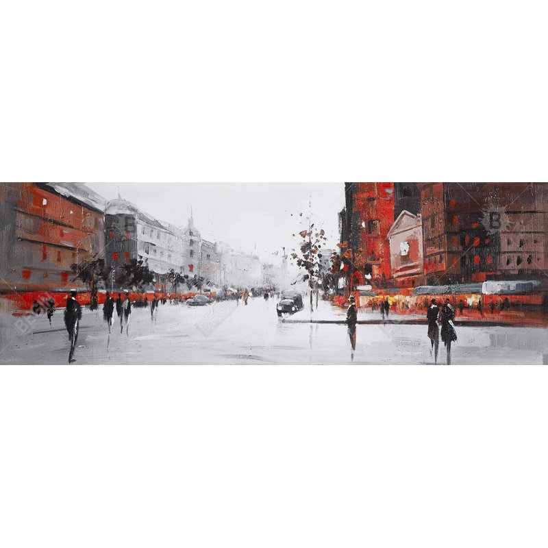 «Classic Street Scene» sur toile, H 16 po x l 48 po