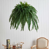39'' Faux Fern Plant in Metal Planter