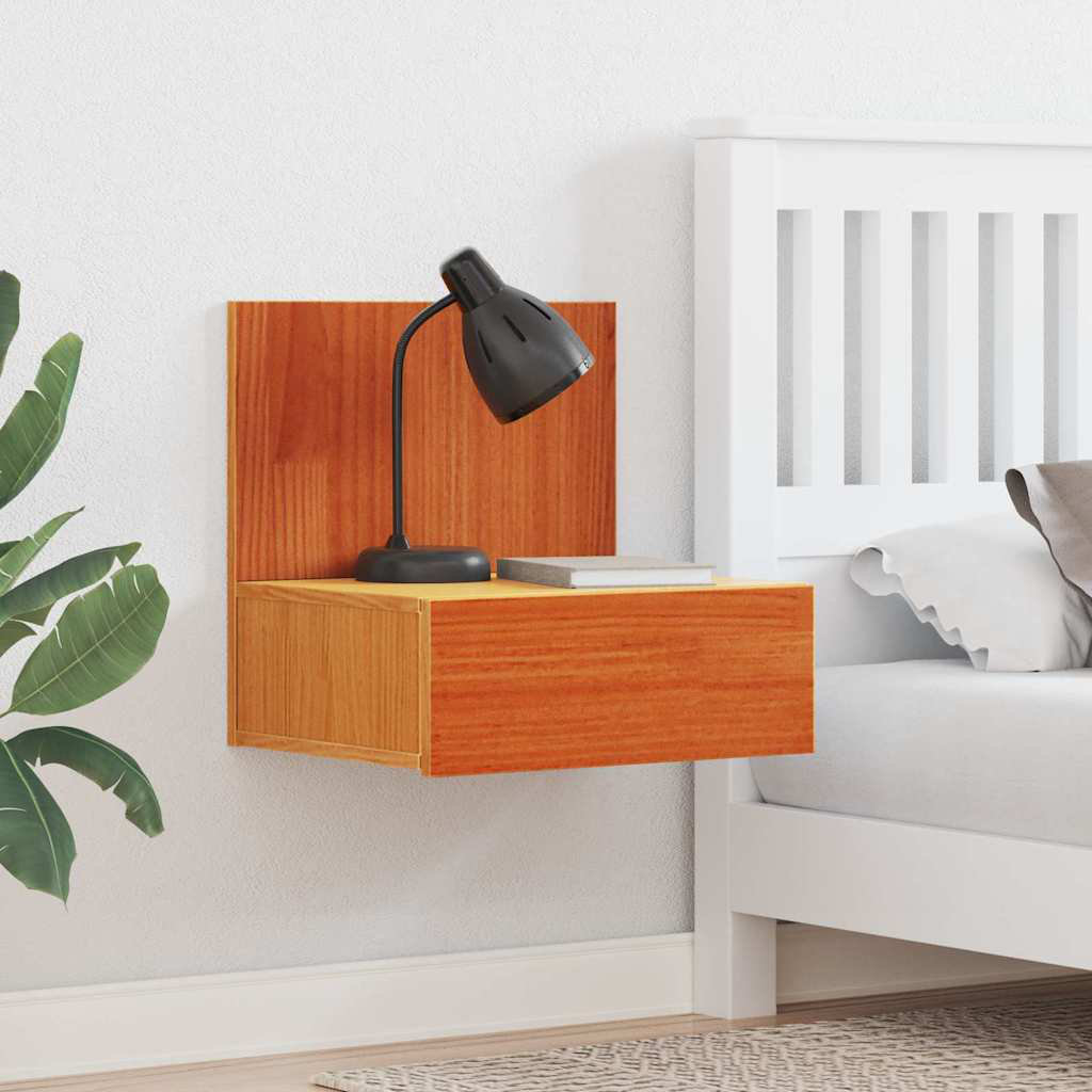 Bedside Table Wax 42 X 32.5 X 40 Cm Solid Pine Wood