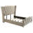 Ivory/Camel Queen LED Upholstered Wingback Bed
