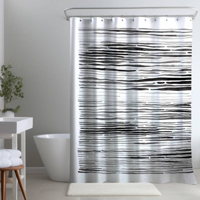 Chasey Abstract – Polyester Shower Curtain, Dye Sublimation Print, 71" W × 74" L