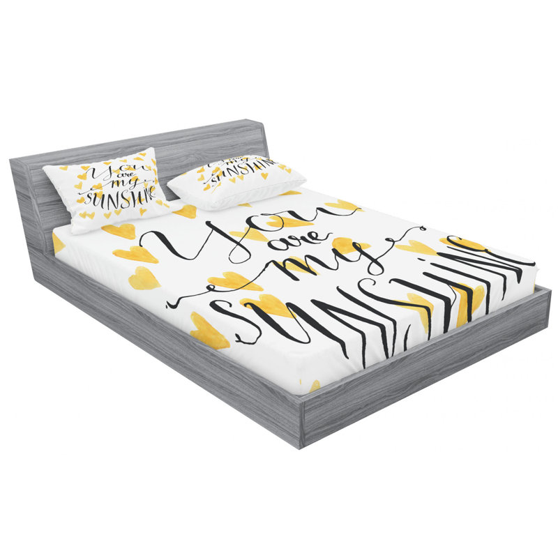 Microfiber Geometric Sheet Set, Queen Sheet Set with Fitted Sheet