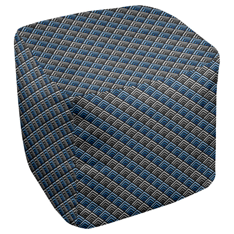 Repose-pieds Avicia, H 13 po x l 13 po x P 13 po, Gris / bleu épinette